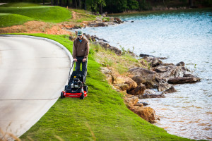 Mower safety -- mowing at the water's edge