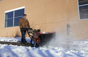 Mowing Business snow removal with Exmark Rotary Broom