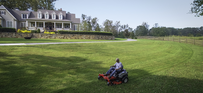 Exmark quest Professional-grade residential mower cutting a large lawn